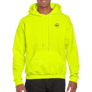Sudadera con capucha y cremallera completa de fondo negro ligero para hombre, ropa de seguridad reflectante amarilla/naranja, construcción ignífuga - Product Image 4