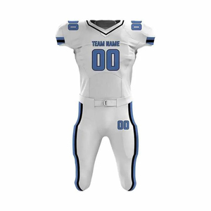 Cómodo ligero 100% poliéster uniforme de fútbol americano transpirable Jersey y pantalón con mangas cortas - Product Image 4