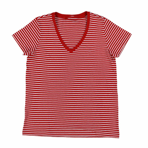 Camiseta de manga media con cuello redondo para mujer, ropa informal 100% de algodón/poliéster de alta calidad, bordada con logotipo de impresión personalizada - Product Image 5