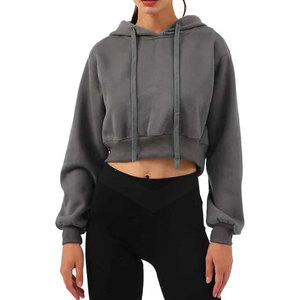 Mangas largas Ropa de moda Mujeres Crop Top Sudaderas con capucha Uso al aire libre Alta fabricación Crop Top Sudaderas con capucha - Product Image 6