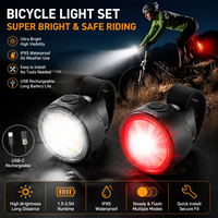 Juego de Luces para Bicicleta Súper Brillantes, Resistentes al Agua IP44, Regulables, con Faro Delantero y Luz Trasera para Ciclismo Nocturno, Precio de Fábrica OEM ODM