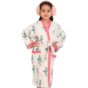 Conjuntos de ropa unisex para niños, Vestido tipo kimono estampado de diseño único, nueva tela de algodón al por mayor inspirada en el estilo INS - Product Image 1