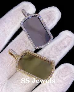 Collier avec pendentif photo personnalisé en moissanite taille brillant rond, en argent 925, plaqué rhodium, tendance, unisexe, cadeau d'anniversaire - Product Image 3