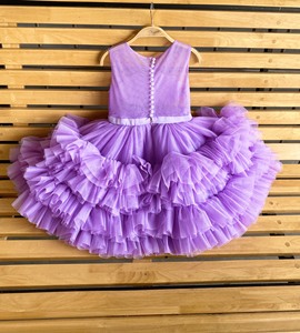Vestido de princesa de fiesta de verano de alta calidad para niñas recién llegado traje de gasa con cuello Halter Material de malla ODM para niños - Product Image 2