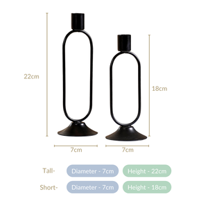 Ensemble de 2 chandeliers minimalistes en métal noir pour la décoration de la maison, les mariages et Noël, chandelier en fer durable - Product Image 3