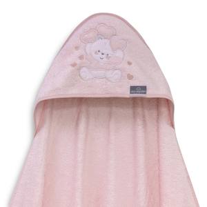 Mod. Serviette de bain en bambou Oso Corazones 100x100 pour bébé rose - Design moderne - Product Image 1