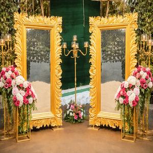Golden Carved Wedding <b>Mirror</b> Frames - Product Image 1