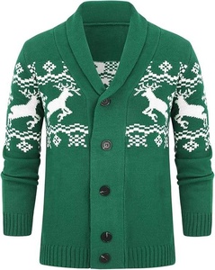 Pull cardigan en tricot personnalisé à boutons, respirant, avec logo frontal, pour hommes et femmes, pour les fêtes de Noël, OEM ODM, vente en gros - Product Image 1