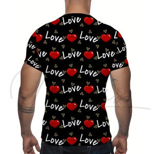 เสื้อยืดผู้ชายลายพิมพ์ดีไซน์ใหม่ล่าสุด สำหรับวันวาเลนไทน์ ผ้าเจอร์ซีย์ ระบายอากาศ แห้งเร็ว ใส่สบาย สไตล์ลำลอง เป็นมิตรกับสิ่งแวดล้อม เหมาะสำหรับฤดูร้อน - Product Image 4