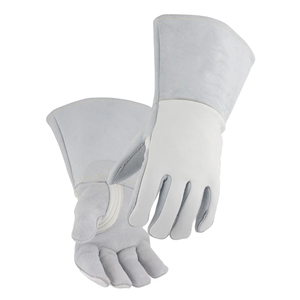 Guantes de seguridad resistentes al calor para soldadura TIG de cuero de vaca Partido de grano de primera calidad de 16 pulgadas - Product Image 1