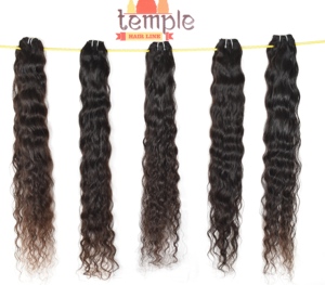 Vente en gros de cheveux humains indiens noirs de couleur naturelle pour femmes, paquet de cuticules vierges alignés aucun traitement chimique Curl Wave Closure - Product Image 3