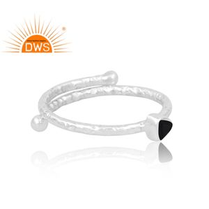 Anillo de Plata de Ley 925 con Piedra Preciosa Natural de Espina Negra, Joyería Personalizada para Mujer, Regalo para Ella, Joyería a Medida - Product Image 4