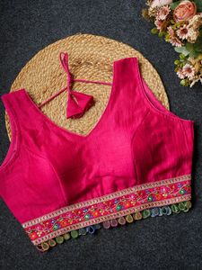 Premium Collection Incroyable Couleur Attrayant Vichitra Soie Avec Miroir Dentelle Ready Made Blouse Femme Fabricant De Mode - Product Image 2