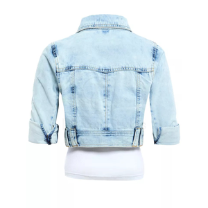 Veste en jean matelassée pour femme, coupe slim, taille XL, délavée à l'acide, tendance, imprimé broderie en peau de mouton, coton d'hiver, uni, 2026 - Product Image 4
