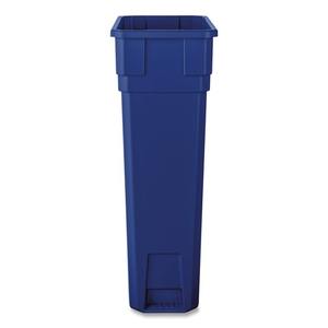 Contenedor de Reciclaje Delgado de Polipropileno de 23 Galones, Color Azul, con Tapa Abierta, para Uso Público - Product Image 2