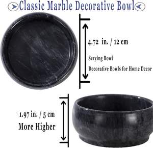 MEJOR VENTA cuenco de mármol negro decorativo para la mesa del hogar Decoración de Navidad centro de mesa de lujo elegante diseño moderno de alta calidad - Product Image 5
