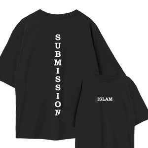 เสื้อยืดโอเวอร์ไซส์ทรงหลวมไหล่ตก ผ้าฝ้าย 100% (อิสลาม) น้ำหนัก 280 กรัม ผ้าเจอร์ซีย์ พิมพ์ลายโลโก้ ดีไซน์แบบมีลวดลาย - Product Image 1
