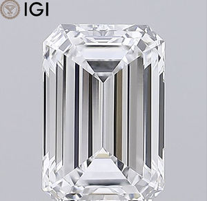 7.29 MM forme émeraude 1.10 CT. D Color VVS2 Excellent diamant cultivé en laboratoire CVD avec certificat IGI pour cadeau de mariage - Product Image 1