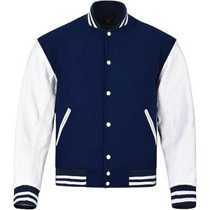 Letter Print Varsity Jacket Long Sleeve Baseball Jacket Bomber Coat Fabric is soft and comfortable - Product Image 1