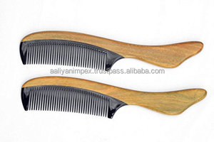 Peigne en corne de buffle à dents larges de haute qualité avec manche en bois pour les soins capillaires à domicile Original pour hommes et femmes à faible coût - Product Image 3