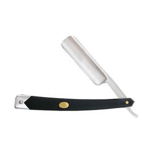Rasoir droit professionnel en acier inoxydable à bord unique avec poignée noire rasage de sécurité jetable pour les soins personnels à usage de barbier - Product Image 3