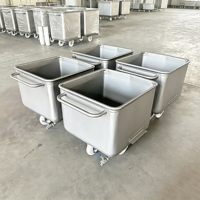 Chariot Euro personnalisable 200L-600L en acier inoxydable 304 pour viande, boulangerie, usine de transformation de légumes, et cave à vin