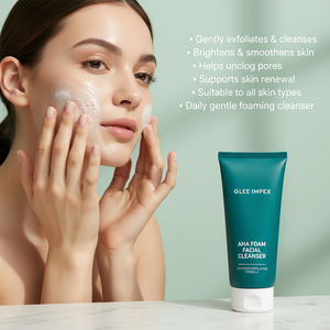 Glee Impex Crema Limpiadora Facial con AHA (Vegana, Orgánica, Herbal) para una Exfoliación Suave, Blanqueamiento, Limpieza Profunda, Sin Fragancia - Product Image 3