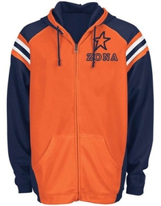 Sudadera con capucha con cremallera completa de otoño para hombre de EE. UU. Patrón estampado poliéster grueso/Material de algodón diseño de cremallera lavada larga cuello con capucha polar - Product Image 1