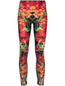 Leggings de yoga à taille haute pour femmes, super doux, extensibles et confortables, motif Skull Flora - Product Image 4