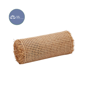 MÁS VENDIDO: Malla de Ratán Natural Tejida a Mano con Diseño de Loto Azul, Tejido Diagonal - Product Image 1