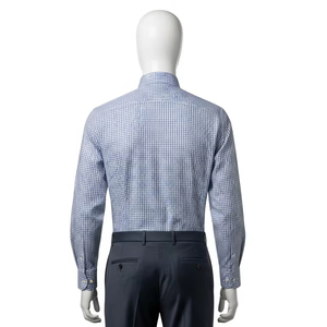 ชุดเดรสผ้าโพลีเอสเตอร์สำหรับผู้ชาย, ชุดเดรสผ้าฝ้ายผสมผ้าโพลีเอสเตอร์แขนยาวเสื้อทำงานเข้ารูปเสื้อทำงานลำลองมีกระดุมสำหรับธุรกิจ - Product Image 5