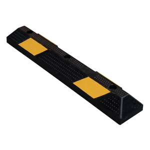 <b>Rubber</b> Parking Curb 900mm Black Yellow Wheel Stopper for Garage Traffic Control Bulk - Product Image 1