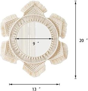 Décor de miroir en macramé de haute qualité avec un design moderne fait à la main pour un décor saisonnier - Product Image 2