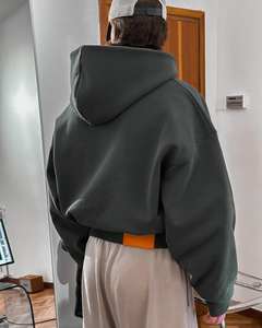 Sudadera con capucha de manga larga de moda informal para hombre de alta calidad, Sudadera de felpa gruesa, venta al por mayor en blanco - Product Image 5