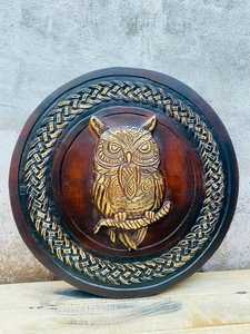 Vichingo scudo gufo legno arte della parete fatto a mano eco-friendly decorazione <span class=keywords><strong>per</strong></span> la <span class=keywords><strong>casa</strong></span> regalo <span class=keywords><strong>per</strong></span> <span class=keywords><strong>lui</strong></span> arazzi - Product Image 2