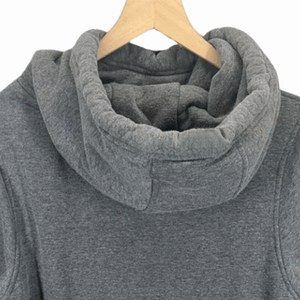 Sudadera con capucha clásica de color gris y blanco para mujer, sudadera de lana de algodón transpirable para Otoño Invierno, ropa de calle elegante - Product Image 5