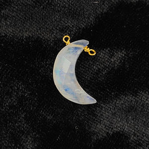 Colgante de Cristal de Alta Calidad con Forma de Media Luna, Doble Aro, Envuelto en Alambre, para Fabricación de Joyería, Plata de Ley - Product Image 6
