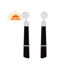 Pendiente colgante de piedras preciosas de ónix negro Natural de plata de ley más vendido, joyería personalizada para mujer, regalo para ella - Product Image 1
