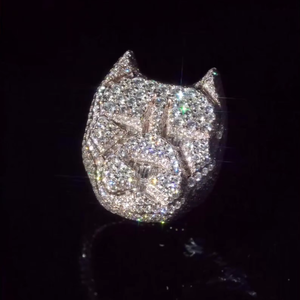 Anillo de Lujo con Incrustaciones de Diamantes, Estilo Animal, Plata, Joyería de Moda Hip Hop - Product Image 1
