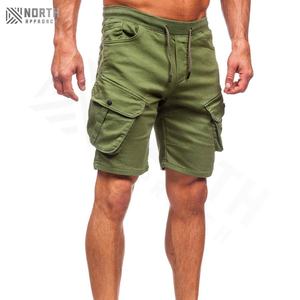 Shorts Bermuda de Lona de Algodón Grueso Estilo Casual para Hombre, Shorts Deportivos con Cordón, Servicio OEM, Secado Rápido, Venta al Por Mayor - Product Image 3