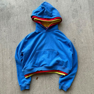 Sweat à capuche personnalisé 500 Gsm sweats à capuche à épaules tombantes pour homme 100% coton sweat à capuche lourd de haute qualité - Product Image 2