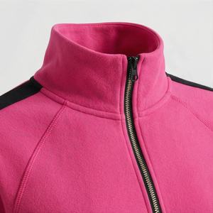 Ensemble de survêtement deux pièces de haute qualité pour femmes, fermeture éclair, col montant, logo personnalisé, sweat-shirt tendance, streetwear, tenue de sport haut de gamme - Product Image 4