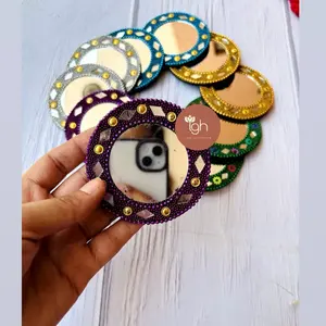 กระจกตกแต่งแบบดั้งเดิม งานฝีมือประณีต ด้านเดียว ประดับด้วยลูกปัดอย่างประณีต สวยงามอย่างน่าประทับใจ - Product Image 3