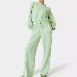 Chándal de algodón de alto rendimiento para mujer de fabricación de Pakistán, Tops casuales largos, ropa de invierno con patrón sólido para mujer - Product Image 1