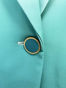 ชุดสูท2025แฟชั่นใหม่ล่าสุดสำหรับผู้หญิงชุดสูทเบลเซอร์กระดุมเม็ดเดียวพิมพ์ลายเปลวไฟสีไล่ระดับ - Product Image 5