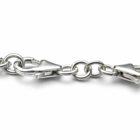 Bracelet-collier en argent sterling 925 plaqué or 22 carats, finition polie, double fermoir mousqueton, longueur de rallonge 3 cm, 8 mm