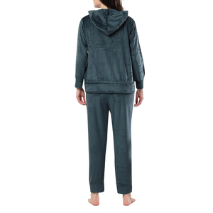 Trajes Deportivos de Terciopelo para Mujer, Personalizables OEM, con Capucha, para Invierno, Estilo Urbano, 100% Algodón, Ligeros, Transpirables, Casuales, para Correr - Product Image 2