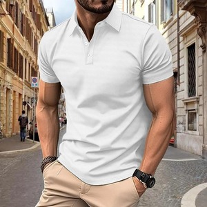 Polo d'été décontracté pour homme Absorption d'humidité à séchage rapide Maillot respirant élastique confortable Couleur unie - Product Image 3