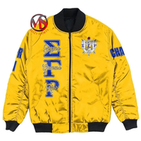 Nouvelle Mode – Impression DTG Sorority Sigma Gamma Rho – Col Montant en Satin Matelassé Unisexe – Coupe Droite – Divine Nine – Automne/Hiver