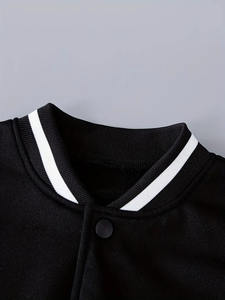 เสื้อแจ็กเก็ตบอมเบอร์สำหรับผู้ชาย, เสื้อแจ็กเก็ตบอมเบอร์เบสบอลวิทยาลัยมหาวิทยาลัยสวมใส่สบายคอปกตั้งสไตล์ล่าสุด - Product Image 3